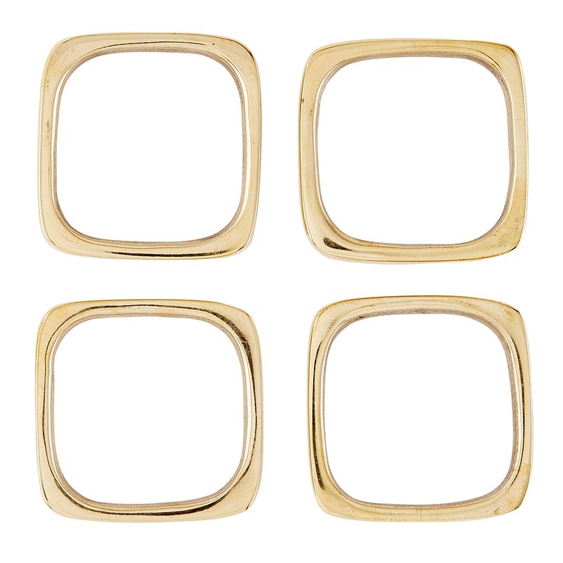 Square Brass Napkin Rings Set Of 4