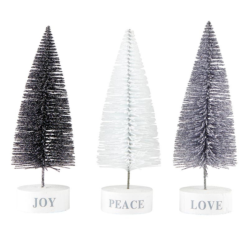 Face To Face Holiday Bottle Brush Tree Set - Tree Tops Glisten
