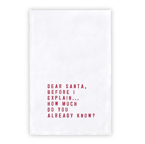 Face To Face Thirsty Boy Towel - Dear Santa