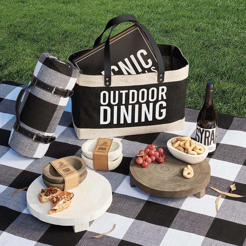 Black Large Market Tote - Outdoor Dining
