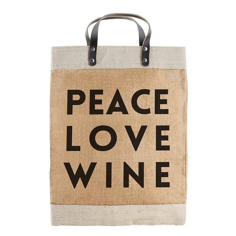 Farmer's Market Tote - Peace Love Wine