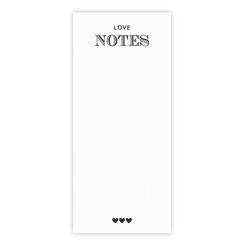Notepaper In Acrylic Tray - Love Notes