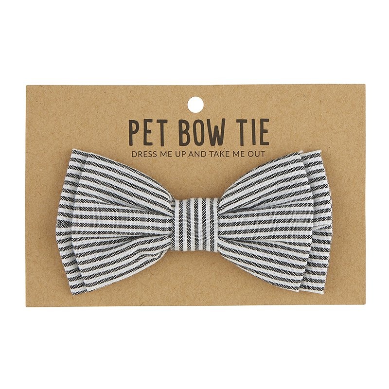Pet Bow Ties - Grey Stripe