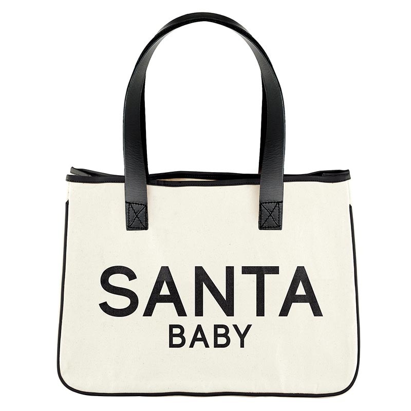 Mini Canvas Tote - Santa Baby