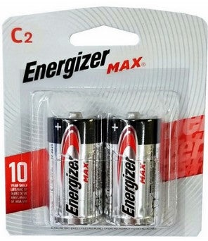 Energizer Usa Max Batteries E93 C Size Alkaline Battery 2 Pack Carded