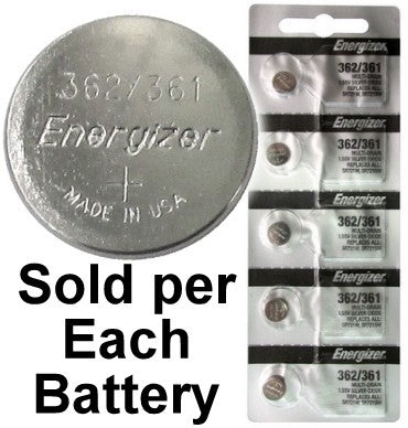 Energizer Batteries 362/361 (Sr721w, Sr721sw) Silver Oxide Watch Battery. On Tear Strip