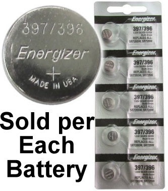Energizer 397 / 396 (Sr726sw, Sr726w) Silver Oxide Watch Battery. On Tear Strip