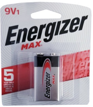 Energizer Max Batteries 522 9 Volt Alkaline Battery, Made In Malaysia, Carded