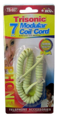 Trisonic 7 Foot Modular Coil Cord - Ivory