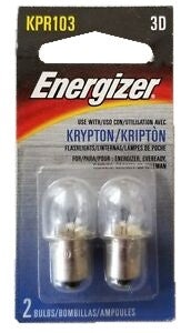 Energizer Kpr103 Krypton Flashlight Replacement Bulb 2 Pack. For Use With 3 D Size Batteries