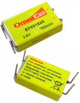 Omnicel 3.6 Volt 750Mah Prismatic High Energy Lithium Battery