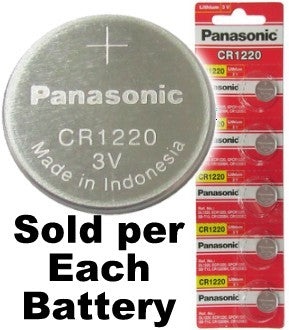 Panasonic Cr1220 3 Volts Lithium Coin Battery, On Tear Strip, Exp. 05 - 2027