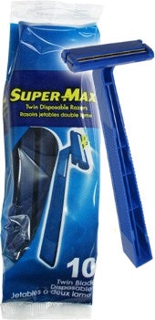 Super Max Twin Blade Disposable Razor - 10 Pack