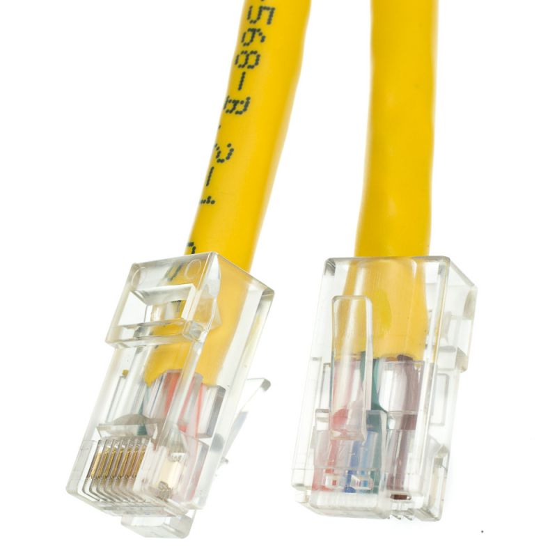 Cat6 Yellow Copper Ethernet Cable, Bootless, 75Ft