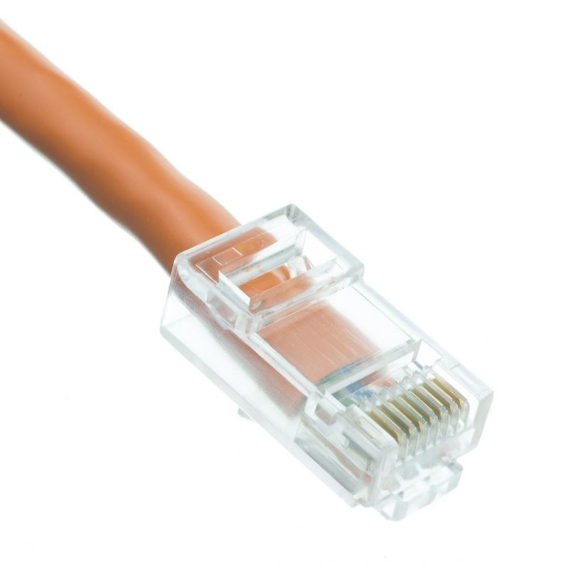 CNE479298 Bootless Cat6 Ethernet Patch Cable Orange 2 Pack 14 Feet 