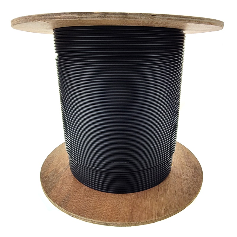 CableWholesale 6 Fiber Indoor/Outdoor Fiber Optic Cable, Multimode, 50/125 Micron, OM3, 10 Gbit, Black, Riser Rated, Spool, 1000 Feet