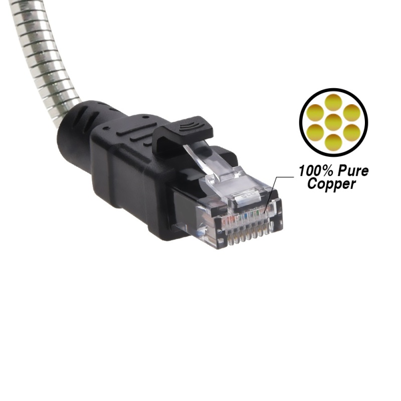 Cat6a Armored Anti-Rodent Ethernet Cable, Up To10 Gigabit