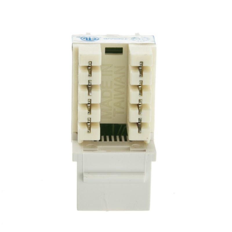 White Slimline Cat6 Keystone, 110 Punch Down