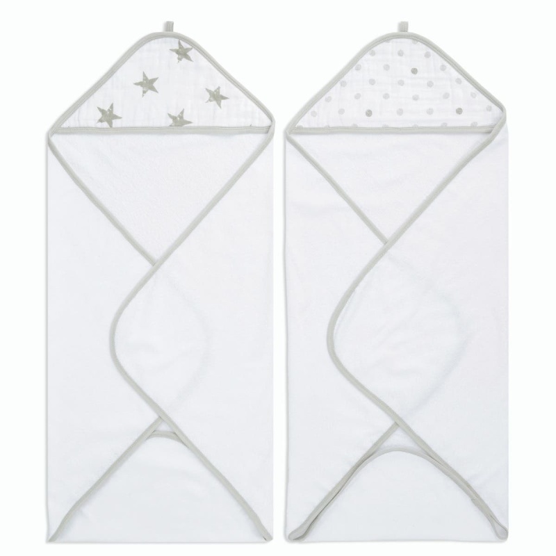 Essentials Cotton Muslin Hooded Towels 2 Pack