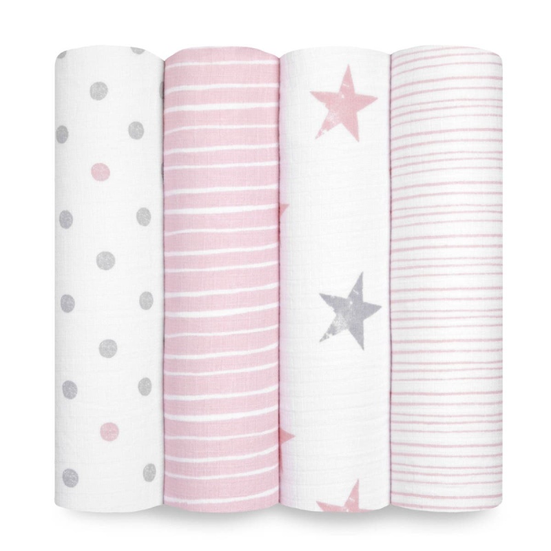 Essentials Cotton Muslin Swaddle Blanket 4 Pack