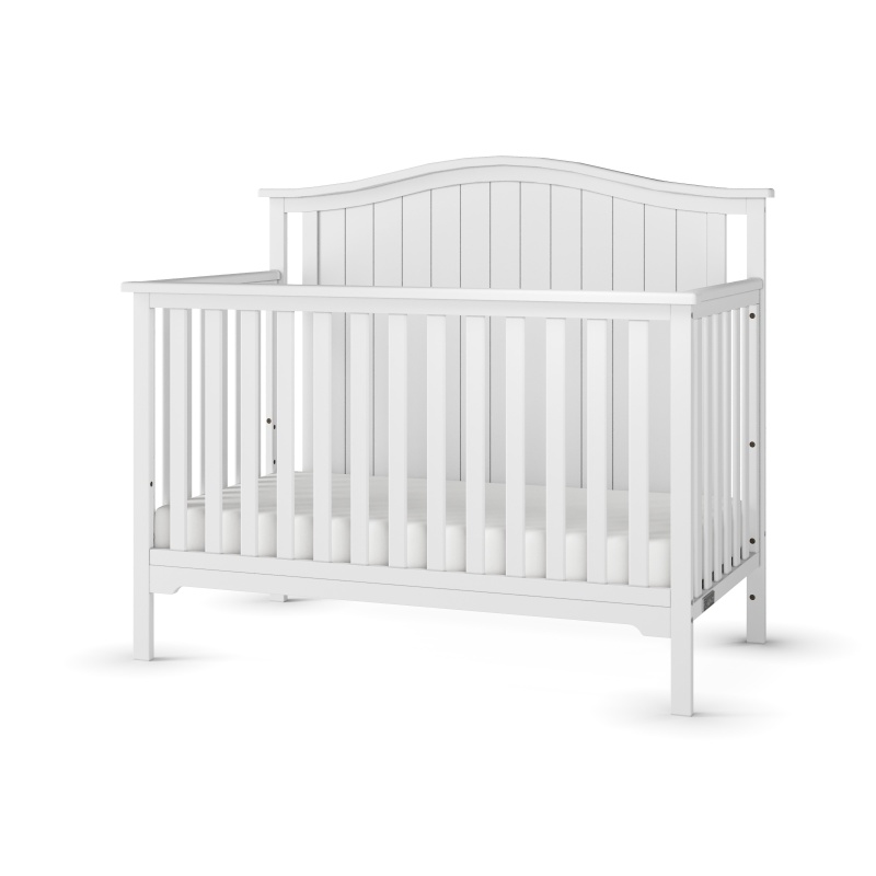 Hampton Arch Top 4-In-1 Convertible Crib, Matte White