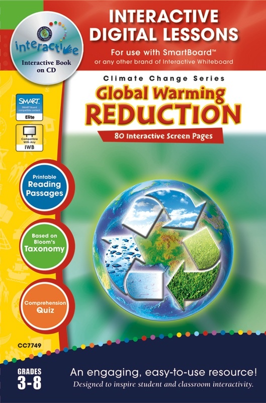 Classroom Complete IWB Software: Global Warming, Reduction, Digital Lesson Plans, Grades: 3, 4, 5, 6, 7, 8