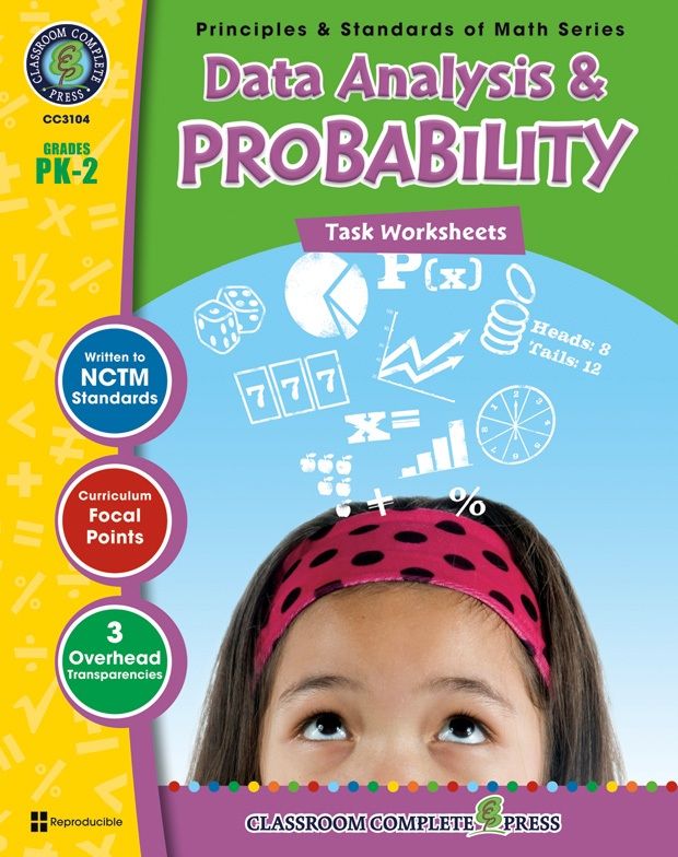 Classroom Complete Book: Data Analysis & Probability Task Sheets, Grade PK,K,1,2