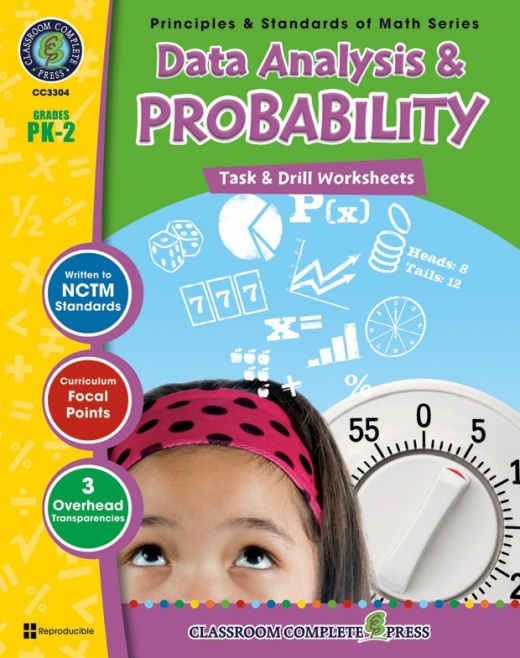 Classroom Complete Regular Education Book: Data Analysis & Probability - Task & Drill Sheets, Grades - PK, K, 1, 2