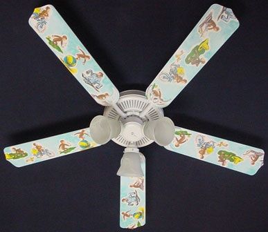 New Curious George Monkey Ceiling Fan 52"