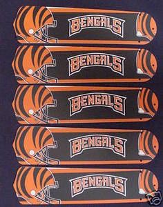 New Nfl Cincinnati Bengals 52" Ceiling Fan Blades Only