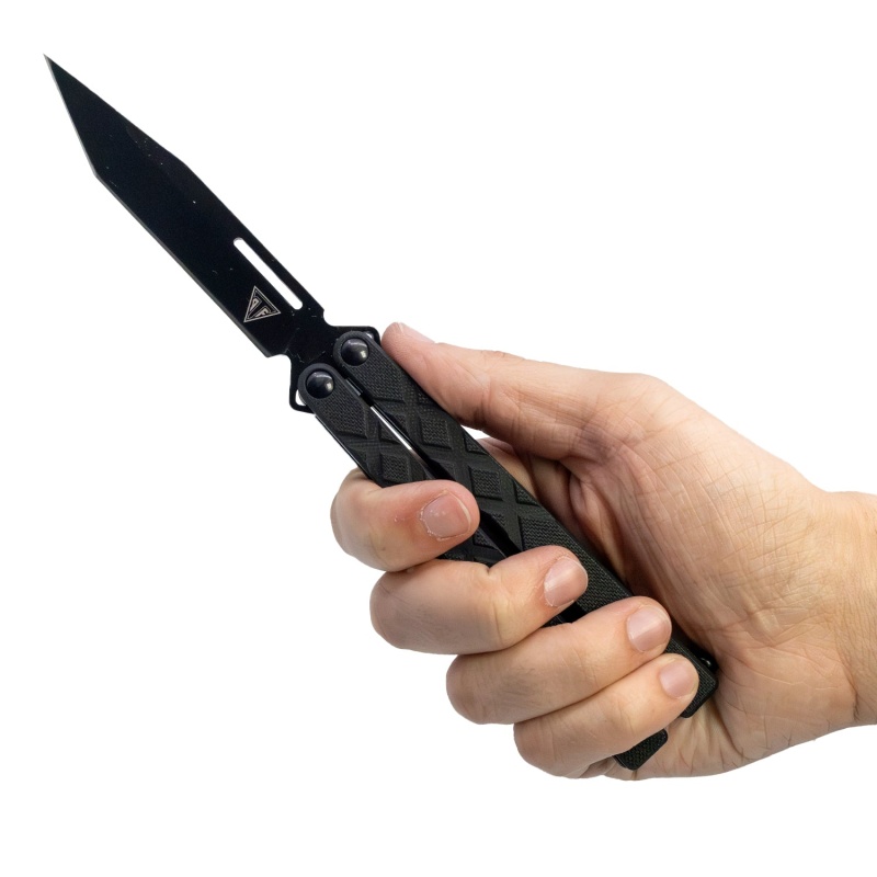 9" Ball Bearing G10 Butterfly Knife With Tanto Blade