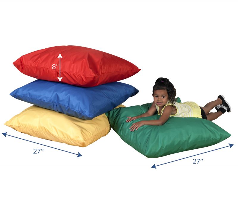 Cuddle-Ups® 27″ Cozy Floor Pillows – Primary Set Of 4