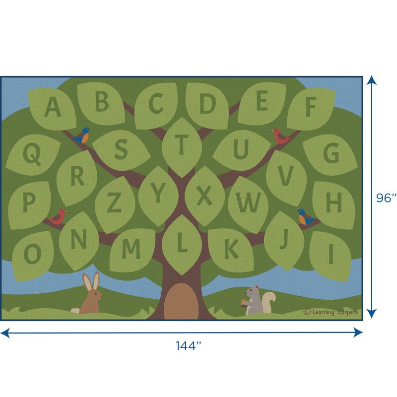 Alphabet Seating Tree Educational Rug Rectangle Large