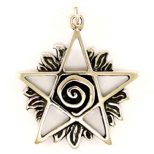 Spiral Flaming Star Sterling Silver Charm by Charmworks