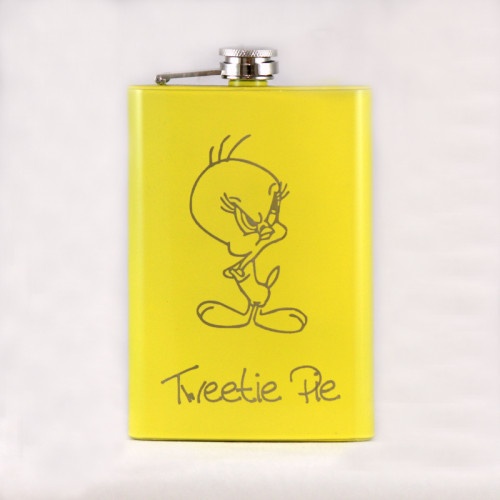 Personalized Engraved Yellow Flask
