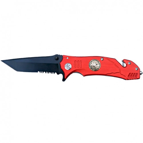 Fire Fighter Folding Knife With 3" Steel Blade