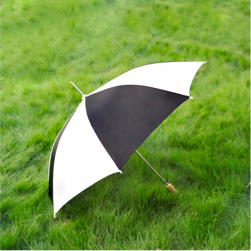 48" Black And White Barton Outdoor Rain Umbrella