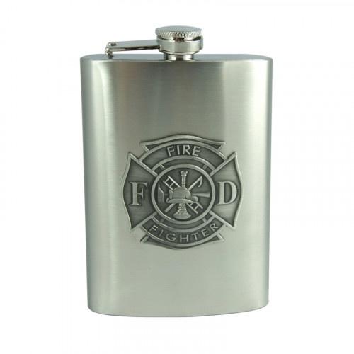 8Oz Fire Fighter Emblem Flask