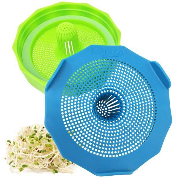Bean Screen Sprouting Lids, 2Pk - 2 Wide Mouth