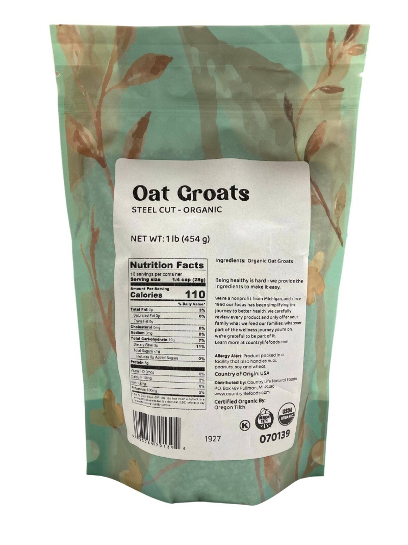 Organic Oat Groats, Steel Cut