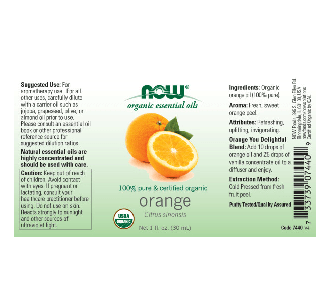 Orange Essential Oil, Organic - 1 Oz