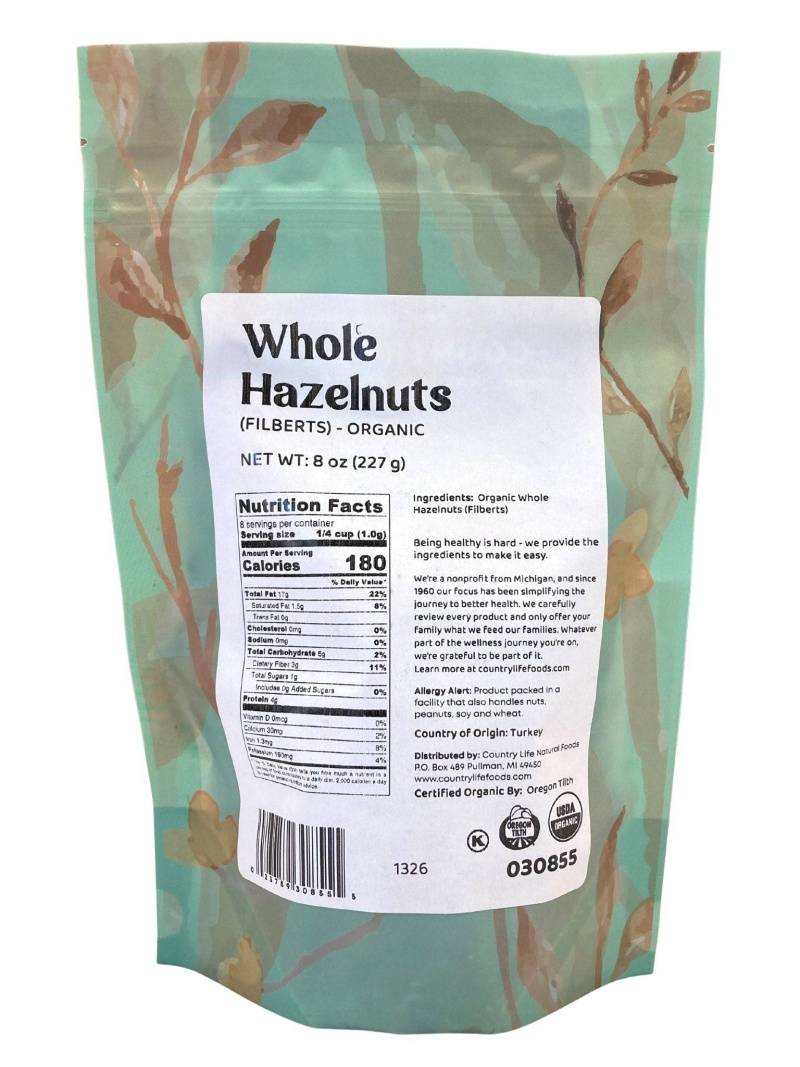 Organic Hazelnuts, Whole