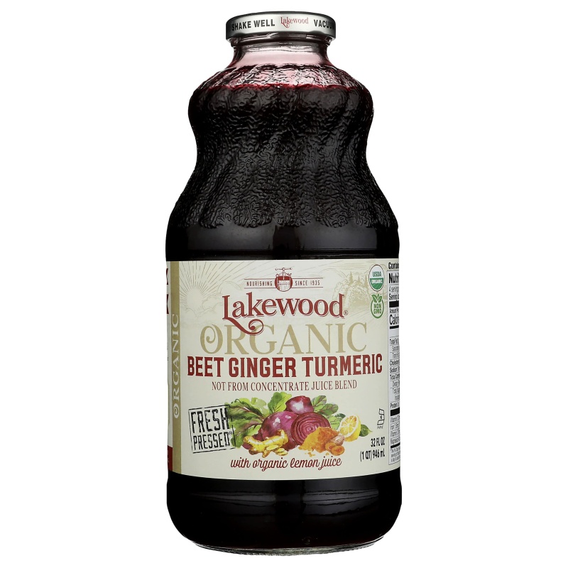 Organic Beet/Ginger/Turmeric Juice Blend (Lakewood Organic Juice) - 32 Oz