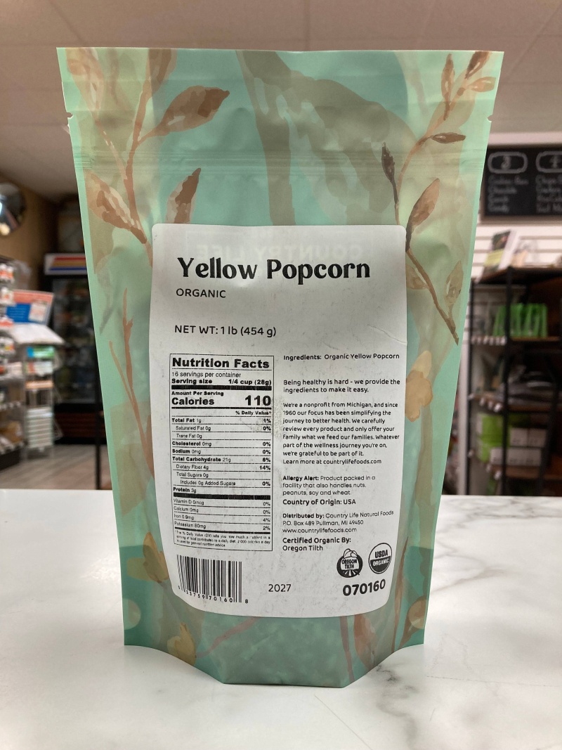 Organic Popcorn, Yellow