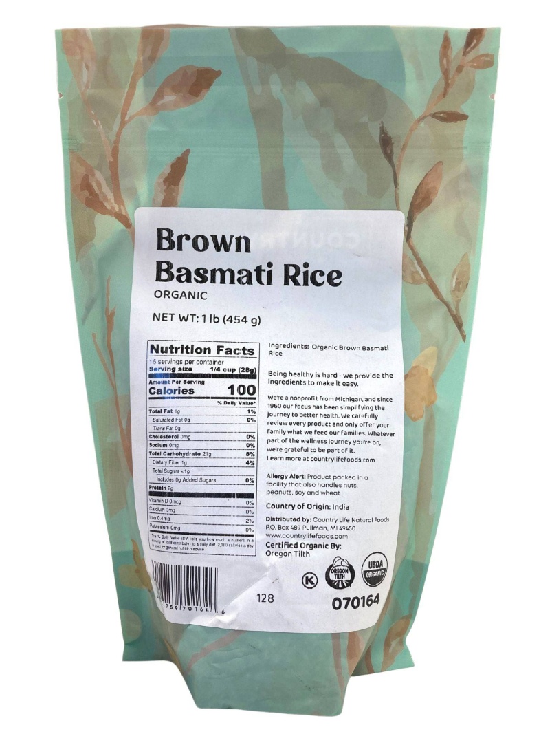 Organic Brown Rice, Basmati Lundberg