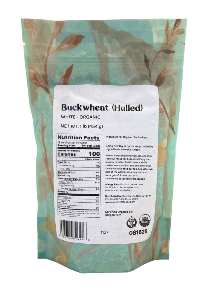 Buckwheat, White, Hulled, Organic