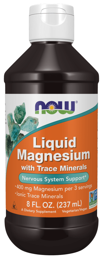 NOW Magnesium with Trace Minerals, Liquid - 8 Oz