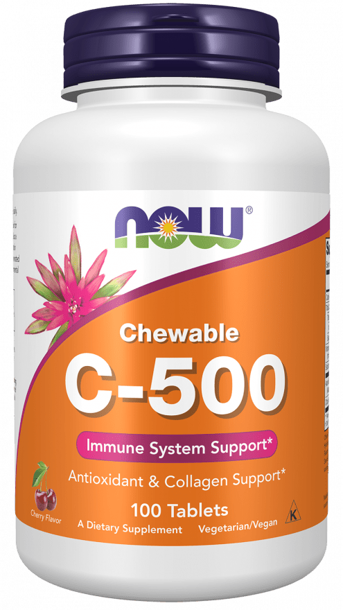 C-500 Chewable Cherry-Berry - 100 Count | NOW Vitamin C Supplement