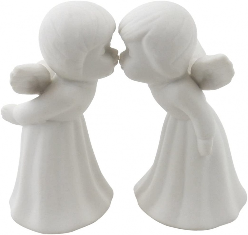 Pair Of Kissing Angels Figurines