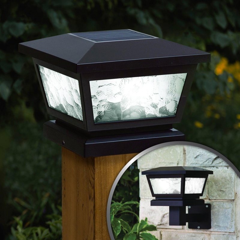 Fairmont Solar Post Cap / Wall Mount - Black